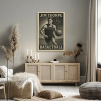 Jim Thorpe Basketball Heritage Art Poster