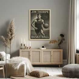 Jim Thorpe Basketball Heritage Art Poster