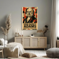 John Quincy Adams 6th President of the United States Layered paper Collage Poster