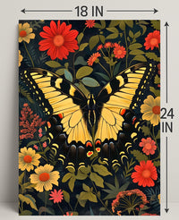 Butterfly and Floral Symphony Art Poster