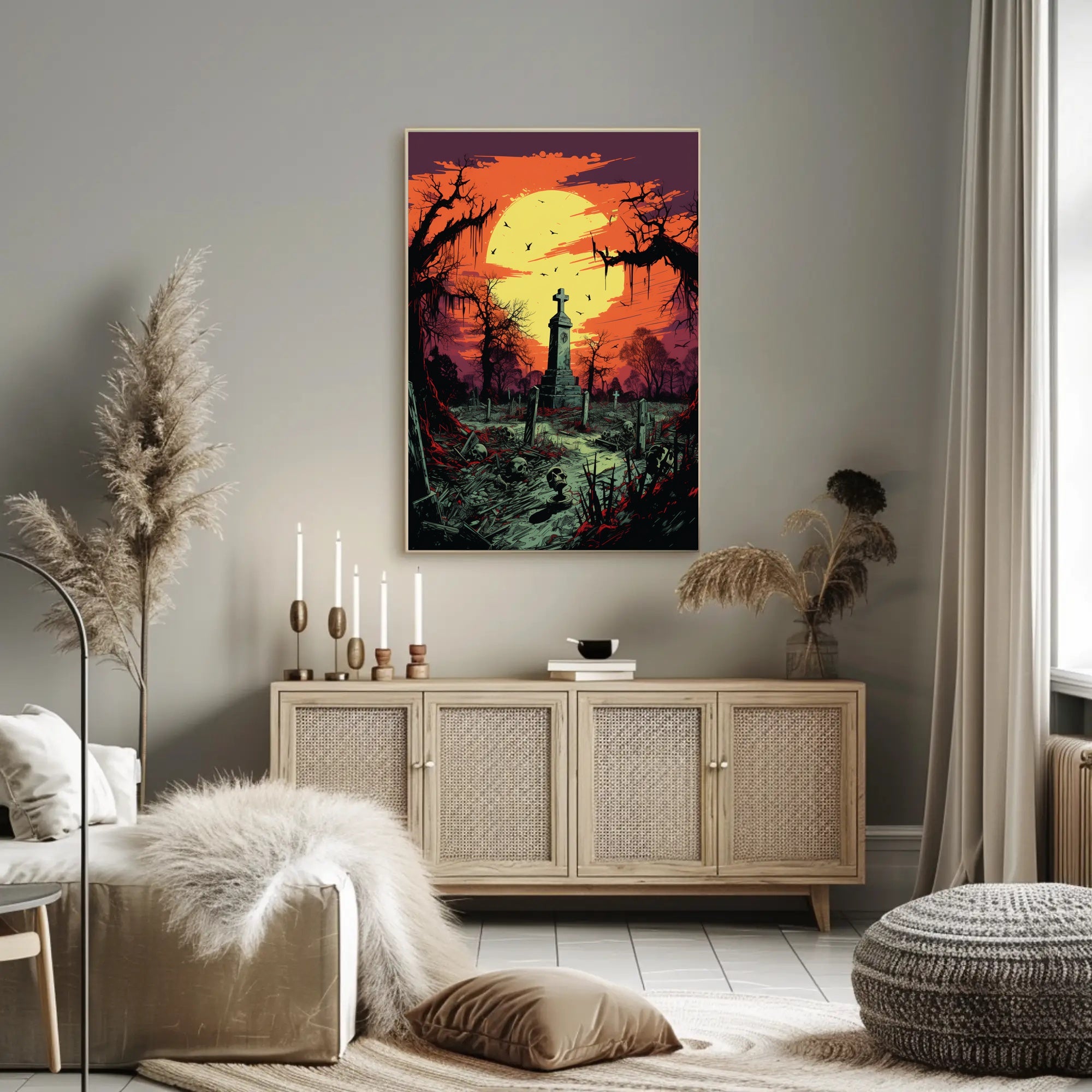 Eerie Graveyard At Dusk Poster