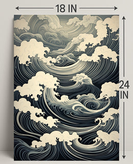 Oceanic Waves And Clouds Poster PosterGoat