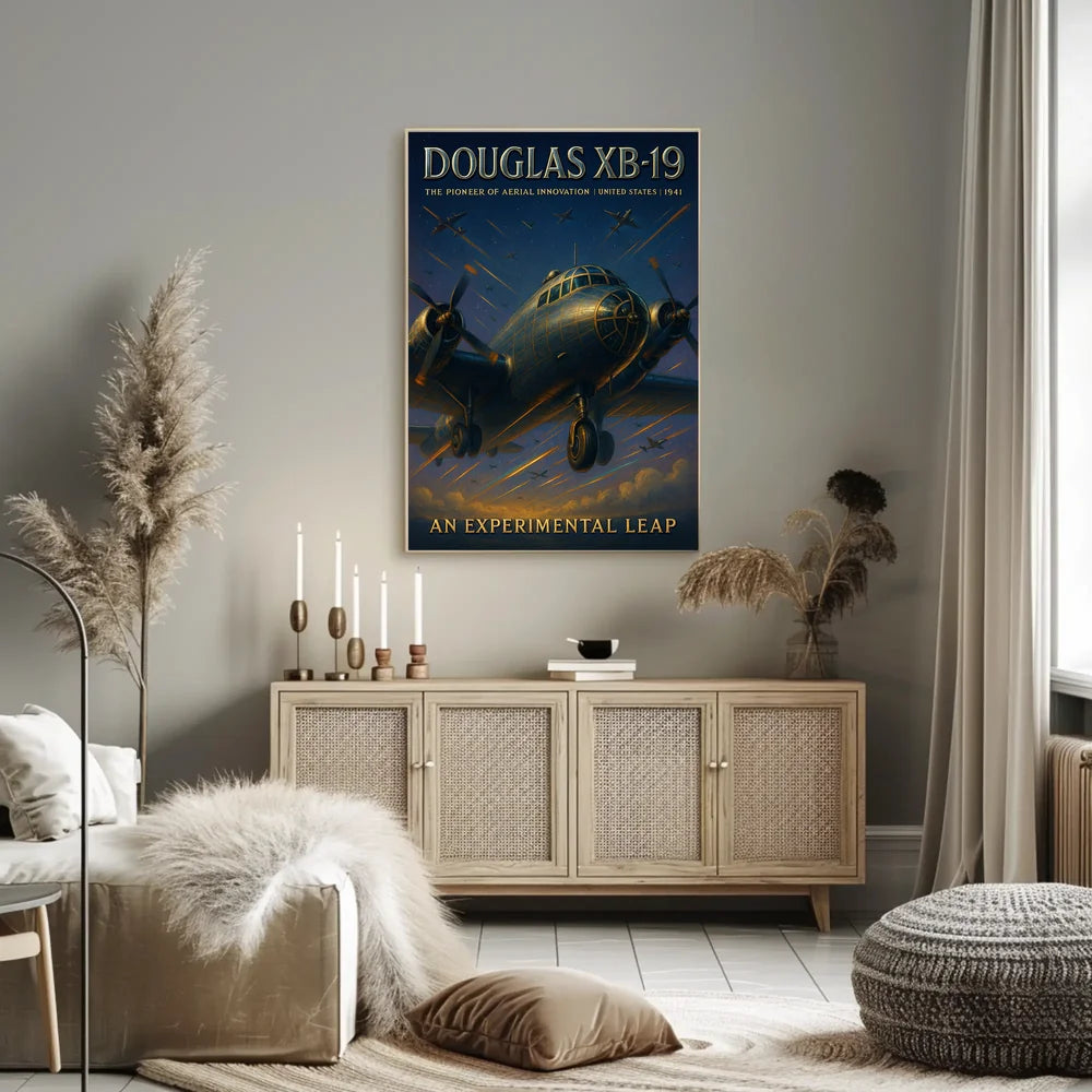 Douglas XB-19 Patriotic Vintage WWII Art Poster PosterGoat