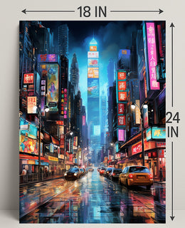 Neon Cityscape Poster