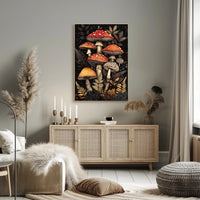 Enchanted Forest Fungi Art Print Wall Decor