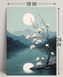 Tranquil Moonlit Blossoms Poster