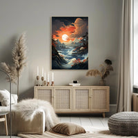 Serene Sunset Over Majestic Waters Poster PosterGoat