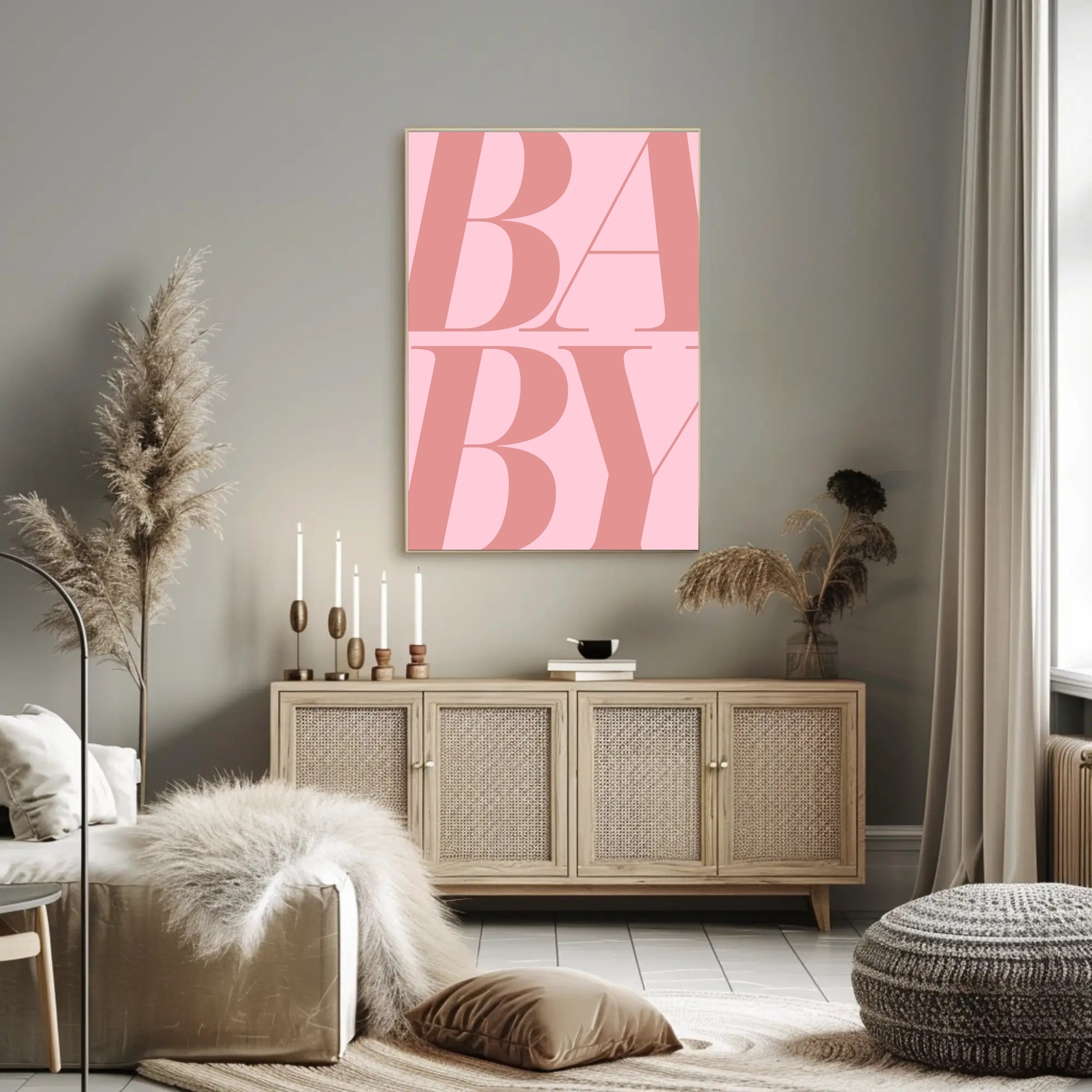 BABY Typography Nursery Decor in Minimalist Poster Style PosterGoat
