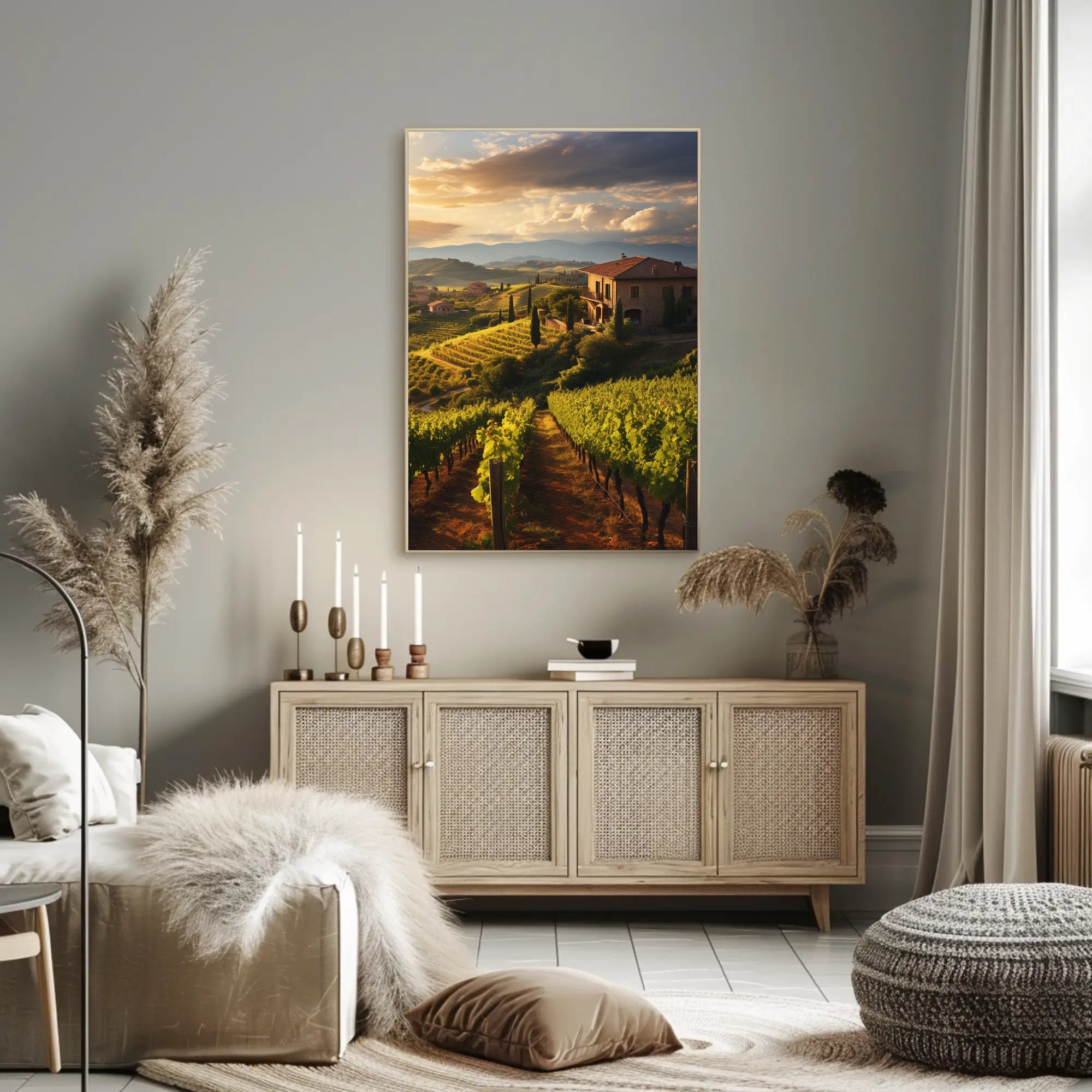 Tuscany Vineyard Landscape Travel Poster
