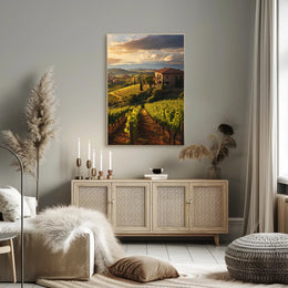Tuscany Vineyard Landscape Travel Poster