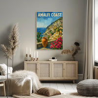 Amalfi Coast Poster 18x24 Coastal Wall Art Decor Vibe
