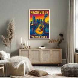 Nashville, Tennessee Music City Vibes Poster