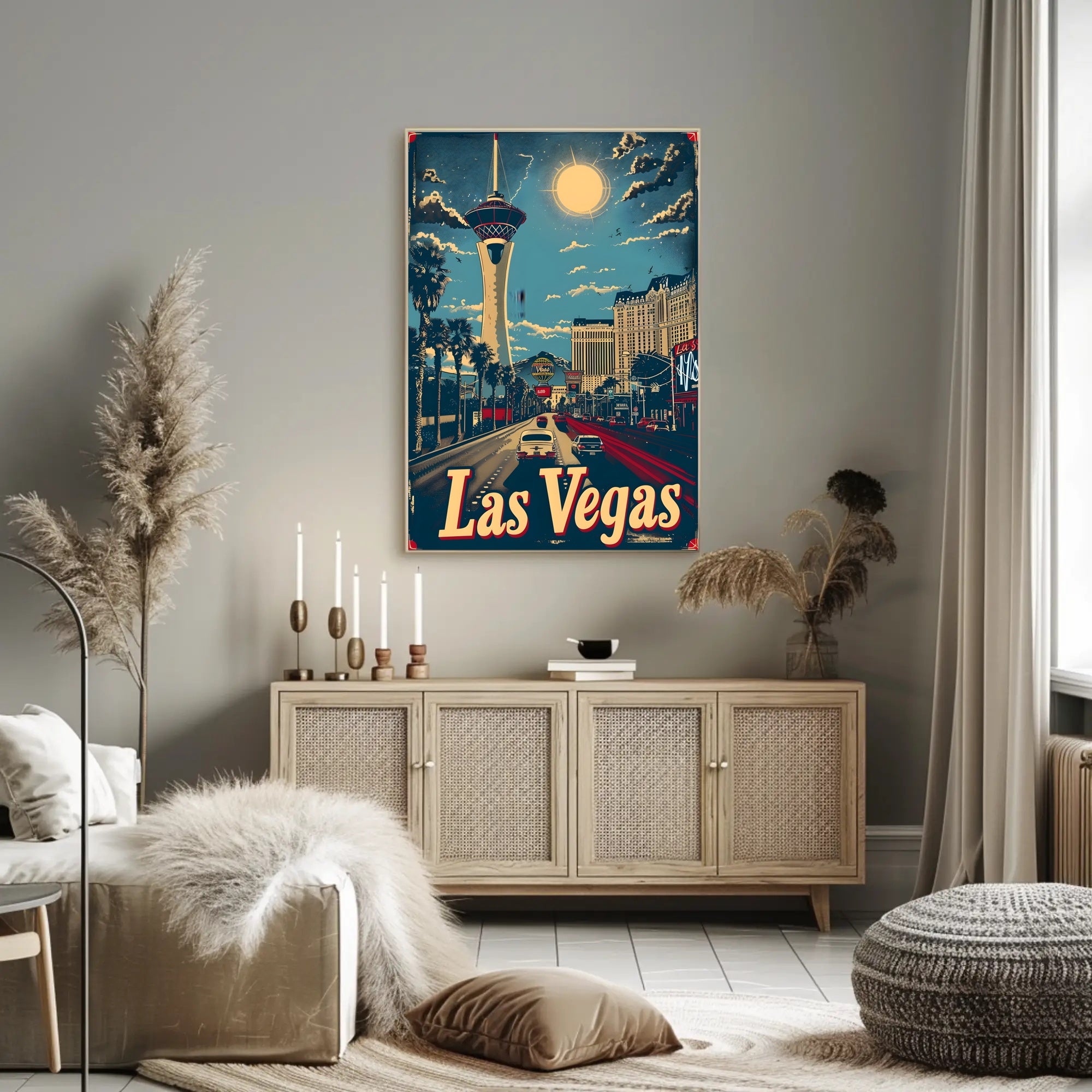Vintage Las Vegas Skyline Urban or Cityscape Poster