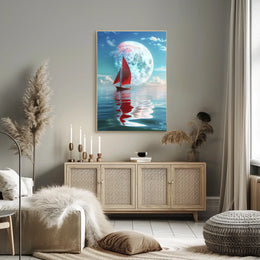 Sailing Under the Moon Poster