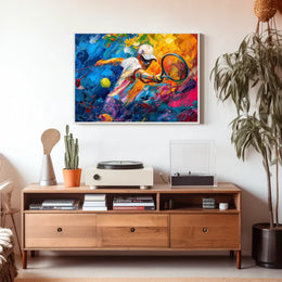 Dynamic Abstract Tennis Player Art Poster