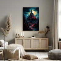 Castle Under The Moonlight Poster