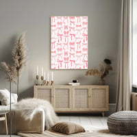 Pink Bow Artwork: Modern Design Feminine Abstract or Artistic Poster PosterGoat