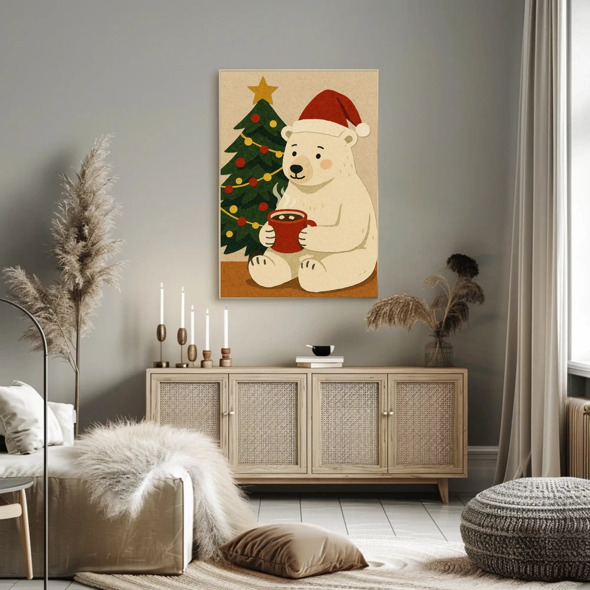 Cozy Christmas Bear Poster