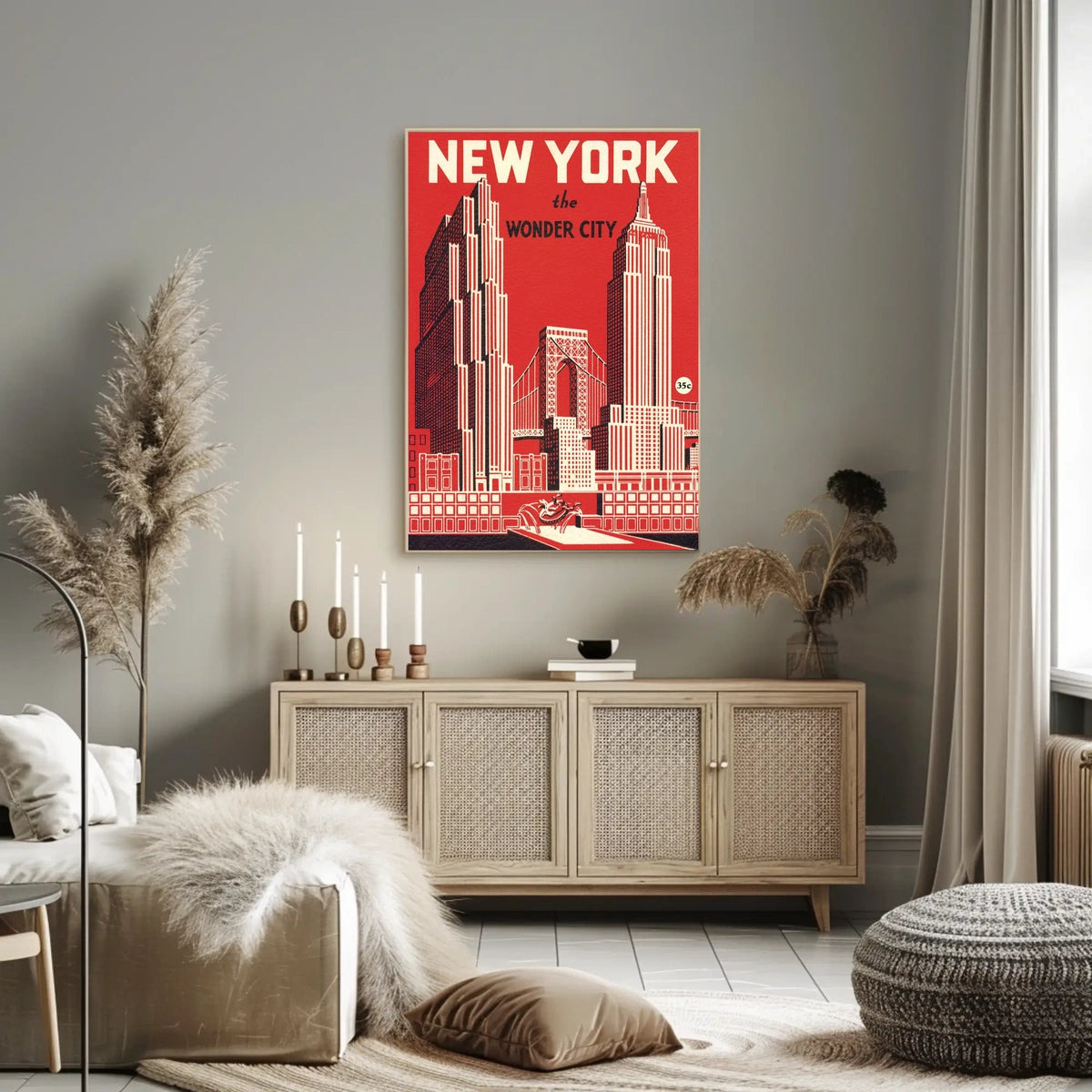 New York City Architecture Poster Vintage Wall Art For NYC