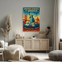 United States of America Land of the Free Poster PosterGoat