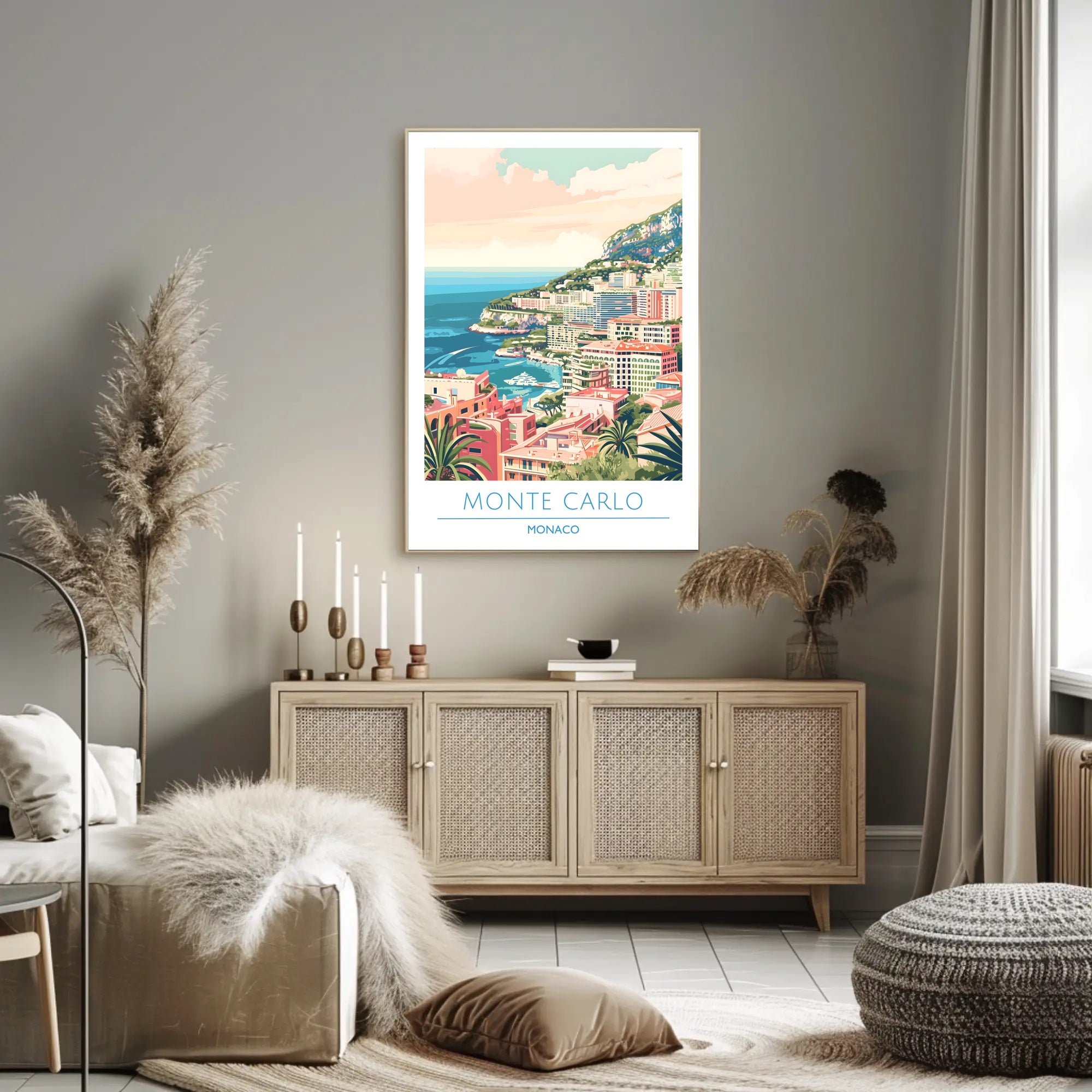 Monte Carlo Coastal Elegance Travel Poster