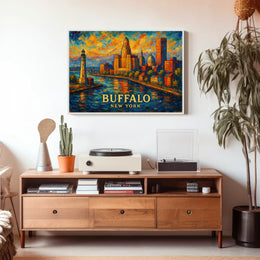 Buffalo, New York A Vibrant Cityscape Poster