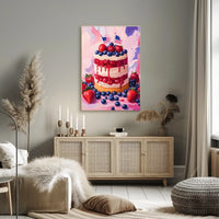 Vibrant American Flag Street Scene Impressionist Poster
