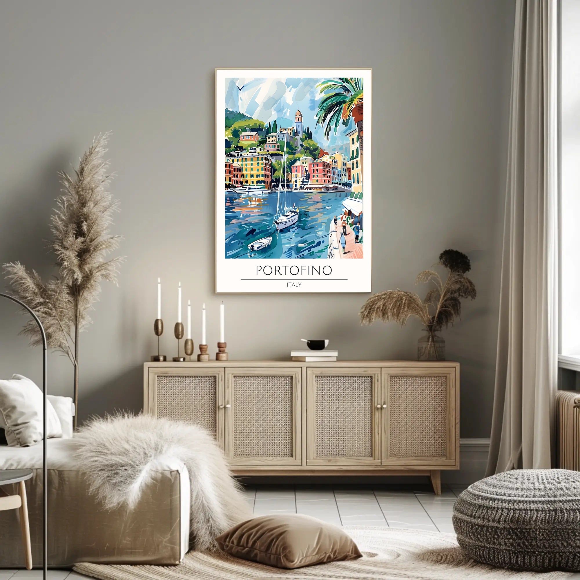 Portofino Harbor Poster PosterGoat