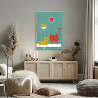Whimsical Feline Friends Poster