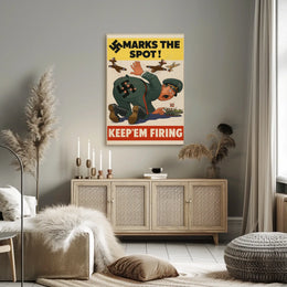 KEEP'EM FIRING WWII Propaganda Patriotic Poster