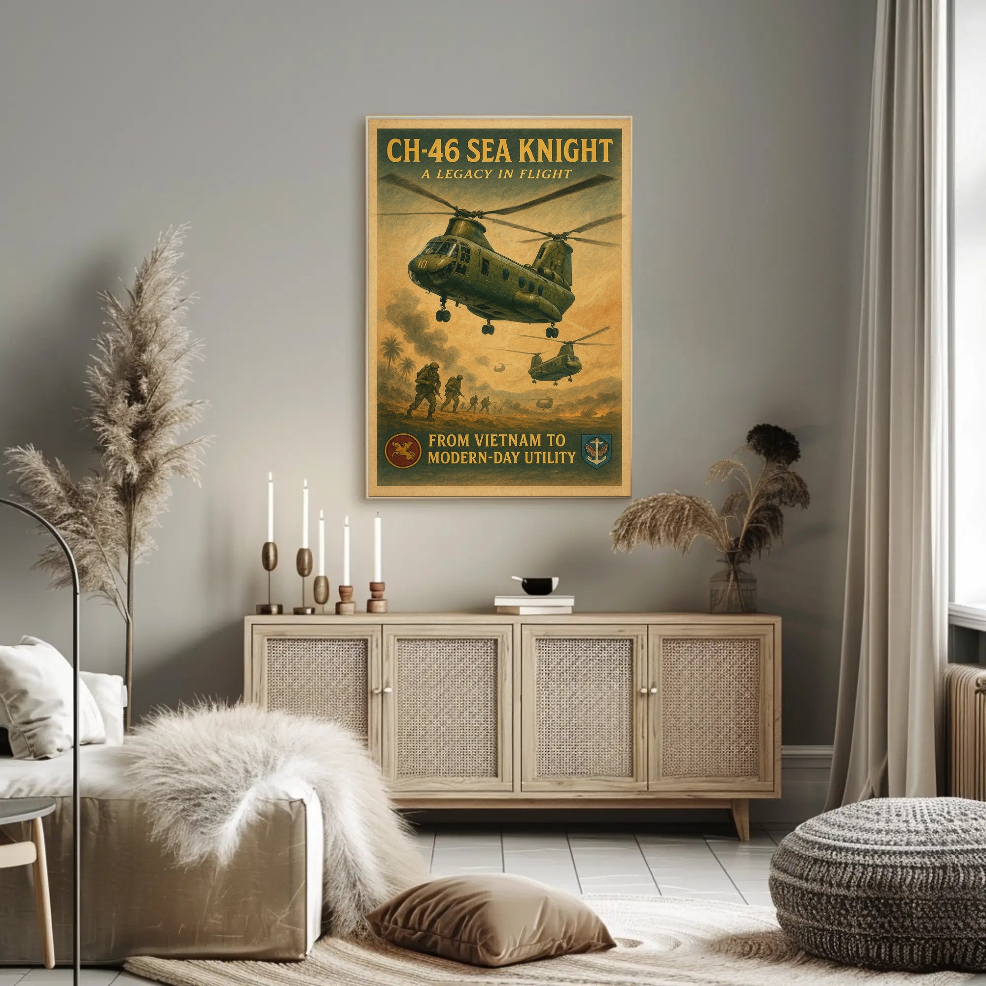 CH-46 Sea Knight Vintage Flight Poster PosterGoat