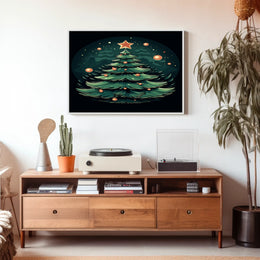 Festive Christmas Tree Illustration Poster