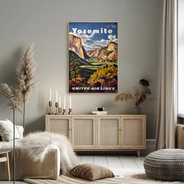 Yosemite Vintage Travel Poster Wall Art Print