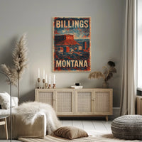 Billings Montana Cityscape Travel Photography Poster
