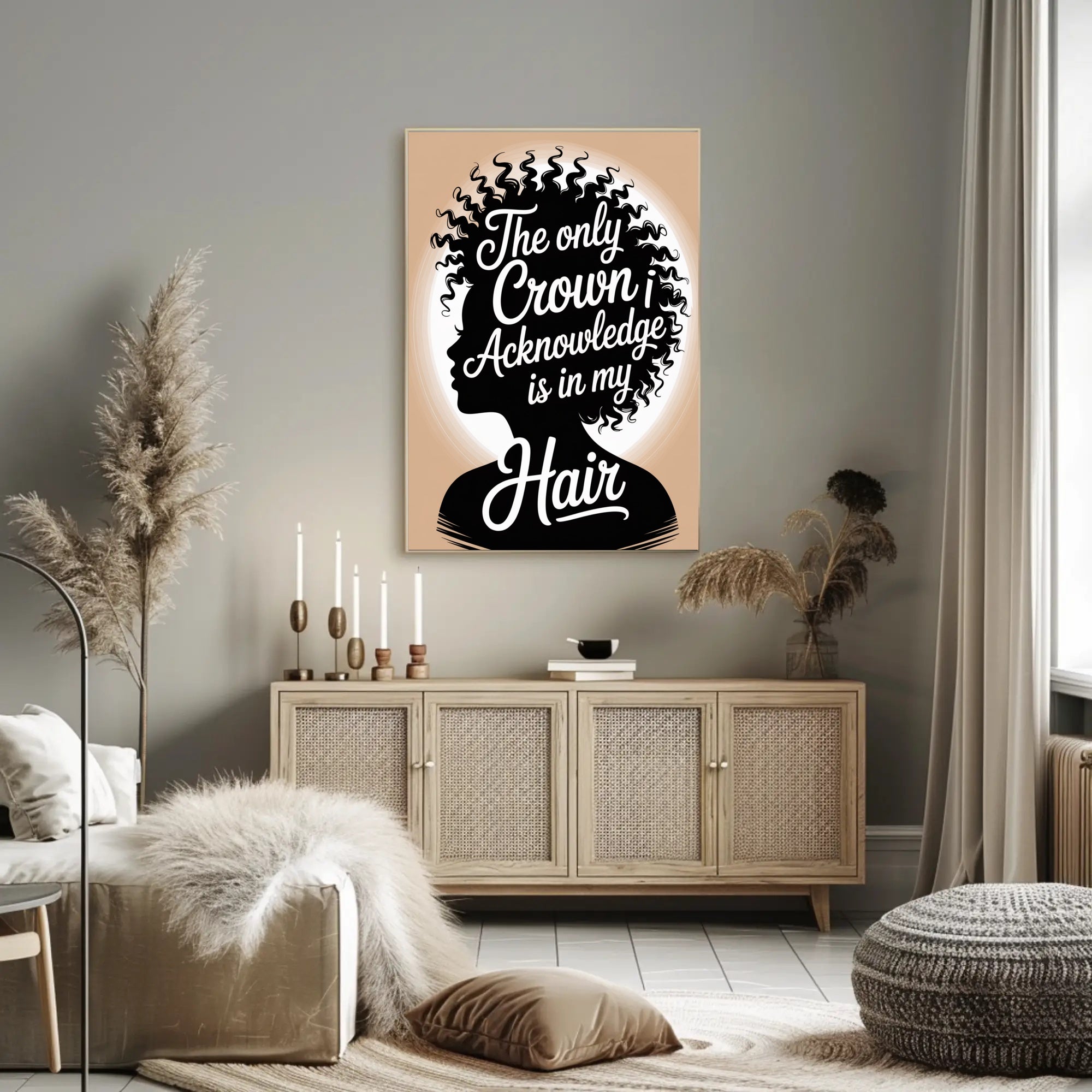 The Only Crown is Hair Motivational or Quote Poster