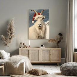 Festive Mountain Goat Poster