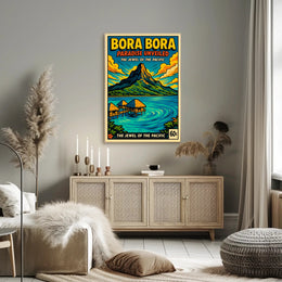 Bora Bora Paradise Vintage Travel Poster PosterGoat