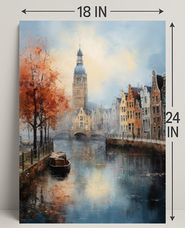 Autumn In A Canal City Poster