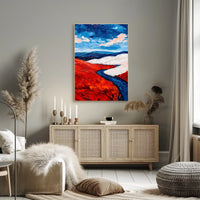 Vivid Landscape In American Flag Colors Abstract Poster