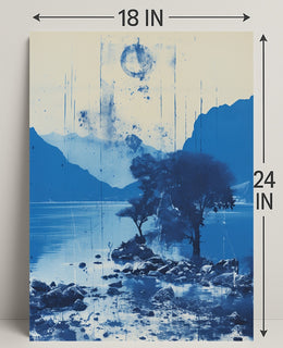 Tranquil Blue Landscape Poster