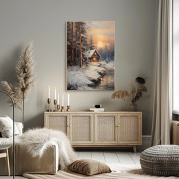 Winter Cabin Retreat Poster
