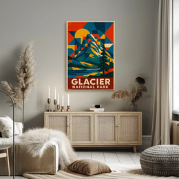 Glacier National Park Commemorative Art Poster