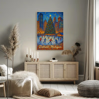 Detroit Winter Wonderland Vintage Collectors Poster