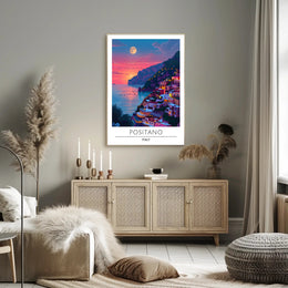 Positano Sunset Dreamscape Travel Poster