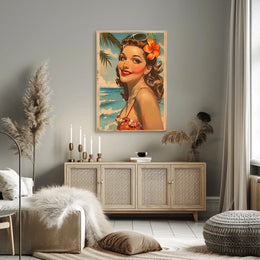 Vintage Beach Beauty Poster