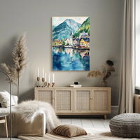 Austria Hallstatt Lakeside Village Poster