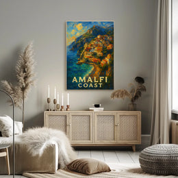 Amalfi Coast Poster Wall Art For Coastal Home Decor