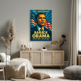 Barack Obama 44th President of the United States Colorful Comic Book Style Poster