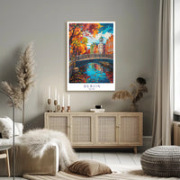 Dublin's Vibrant Bridge: European Charm Urban or Cityscape Poster PosterGoat