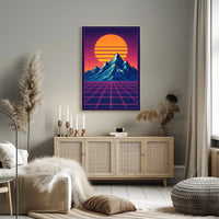Retro-Futuristic Synthwave Art Print - Futuristic Sci-Fi Poster